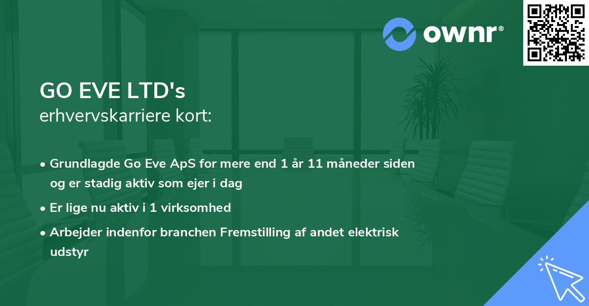 GO EVE LTD's erhvervskarriere kort