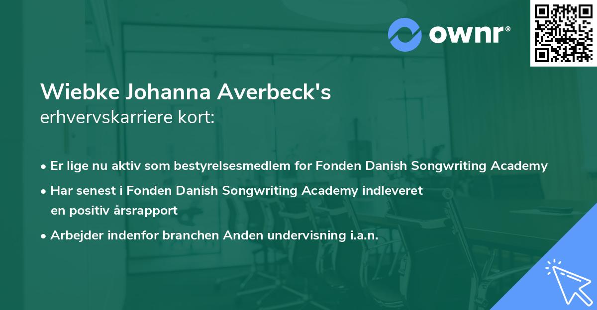 Wiebke Johanna Averbeck's erhvervskarriere kort