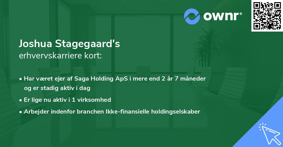 Joshua Stagegaard's erhvervskarriere kort