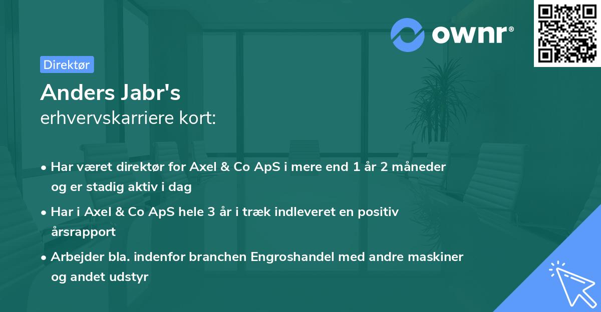 Anders Jabr's erhvervskarriere kort