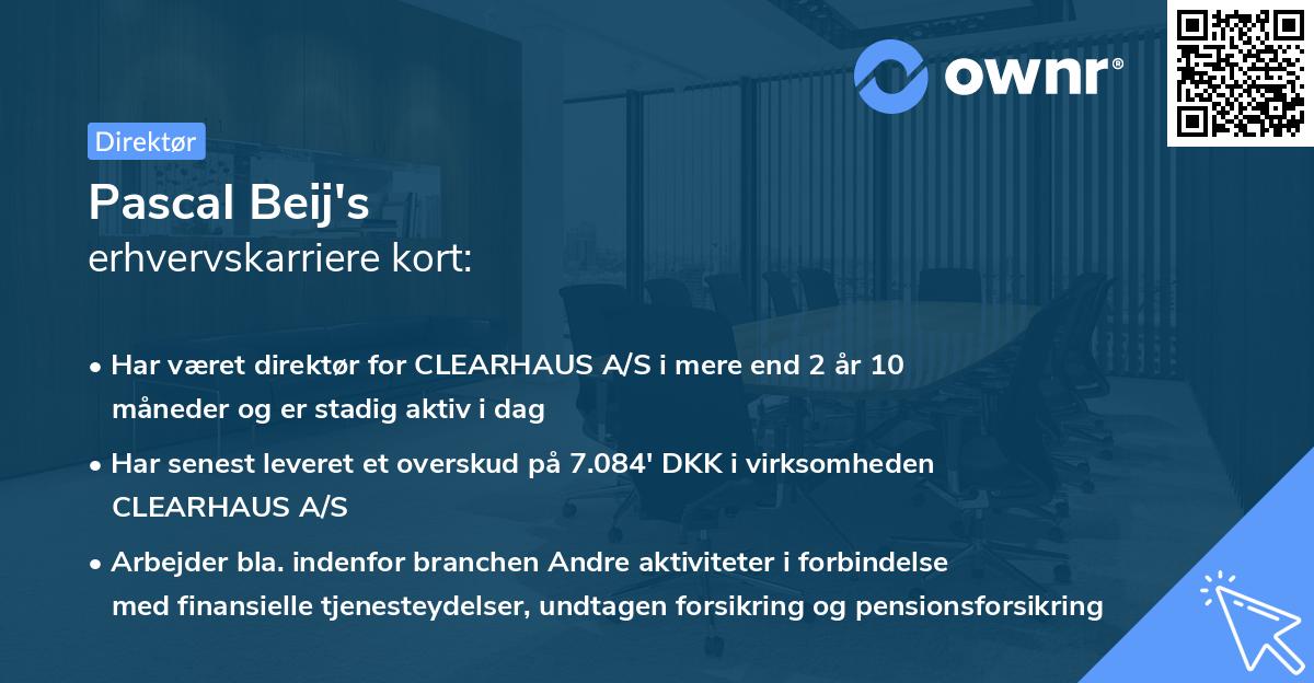 Pascal Beij's erhvervskarriere kort