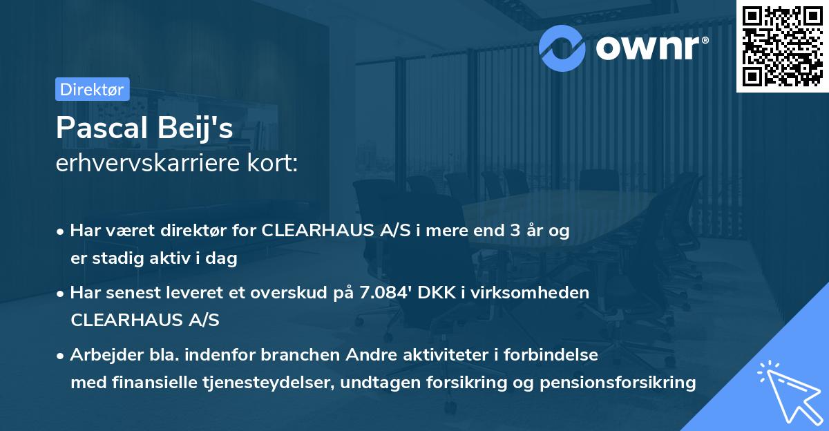 Pascal Beij's erhvervskarriere kort