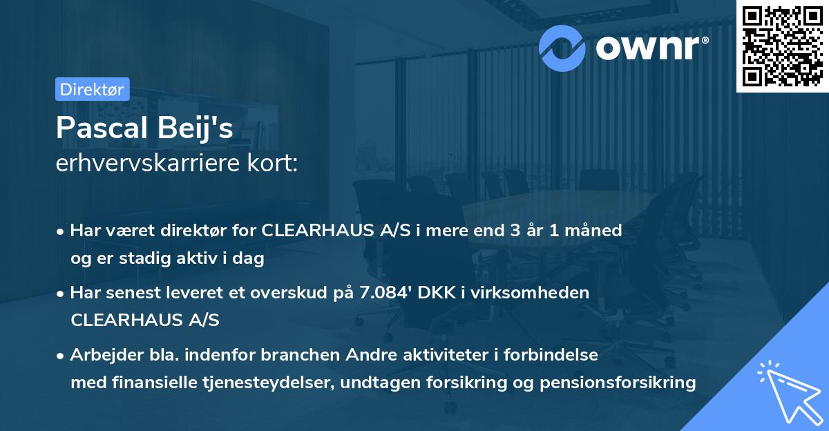 Pascal Beij's erhvervskarriere kort