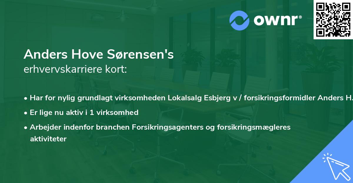 Anders Hove Sørensen's erhvervskarriere kort