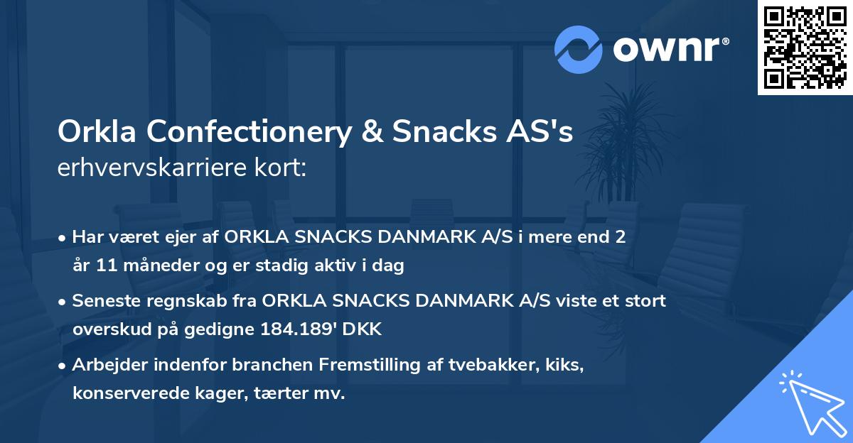 Orkla Confectionery & Snacks AS's erhvervskarriere kort