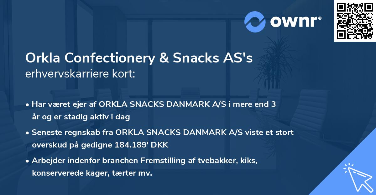 Orkla Confectionery & Snacks AS's erhvervskarriere kort