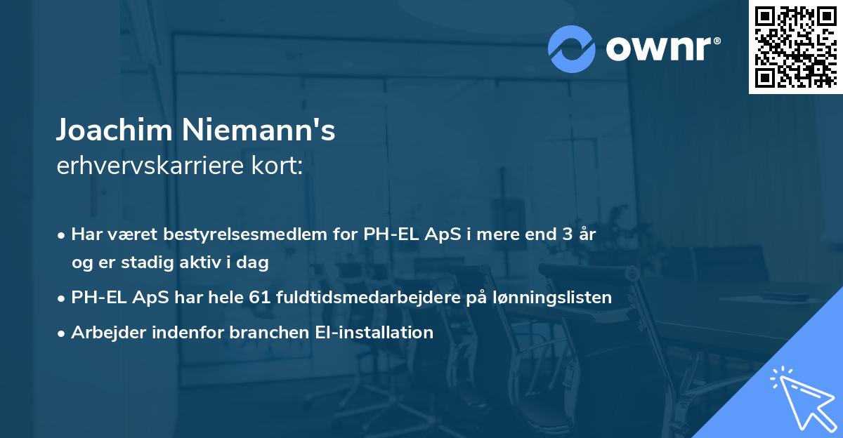 Joachim Niemann's erhvervskarriere kort