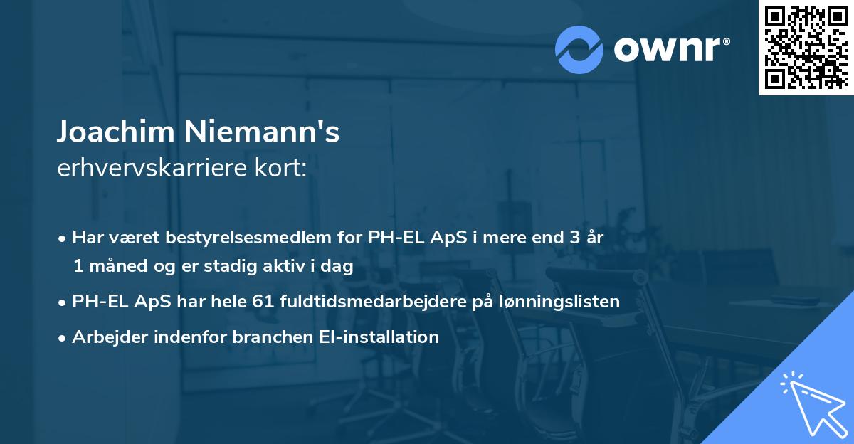 Joachim Niemann's erhvervskarriere kort