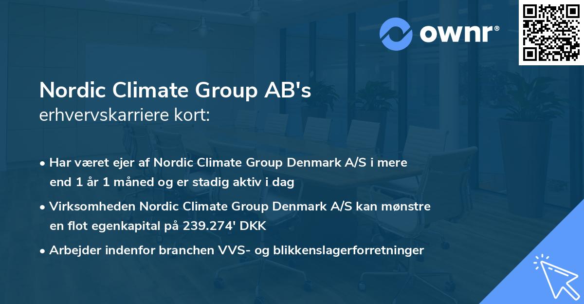 Nordic Climate Group AB's erhvervskarriere kort