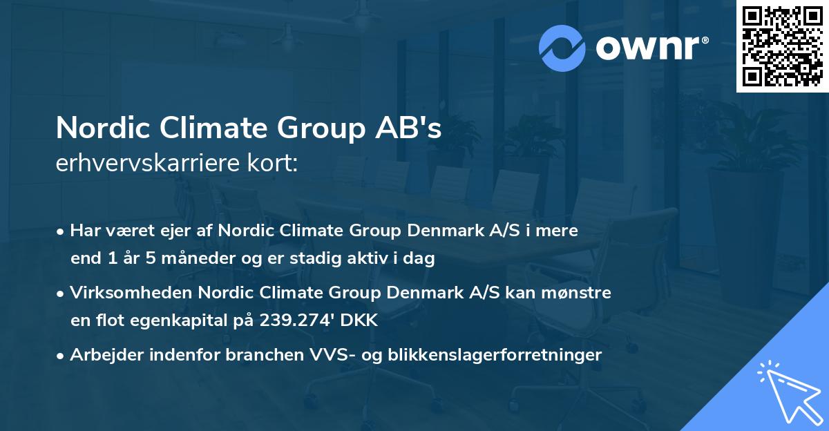 Nordic Climate Group AB's erhvervskarriere kort