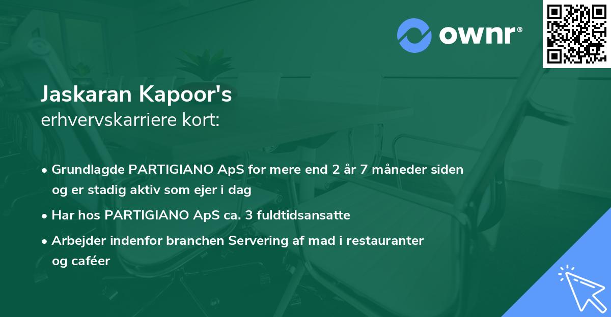 Jaskaran Kapoor's erhvervskarriere kort