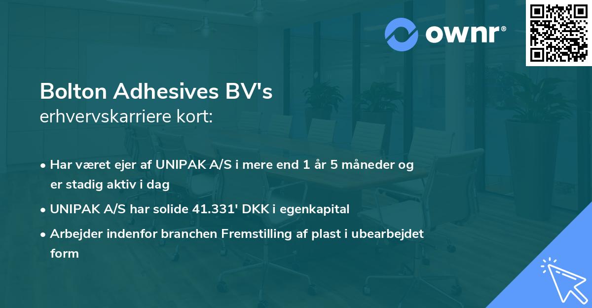 Bolton Adhesives BV's erhvervskarriere kort