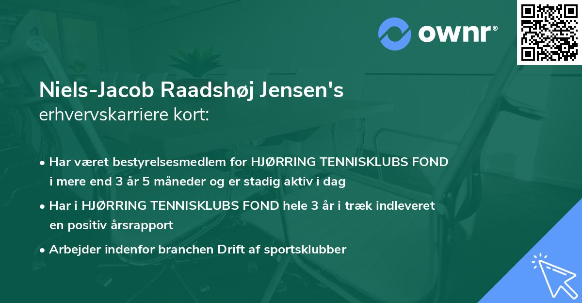 Niels-Jacob Raadshøj Jensen's erhvervskarriere kort