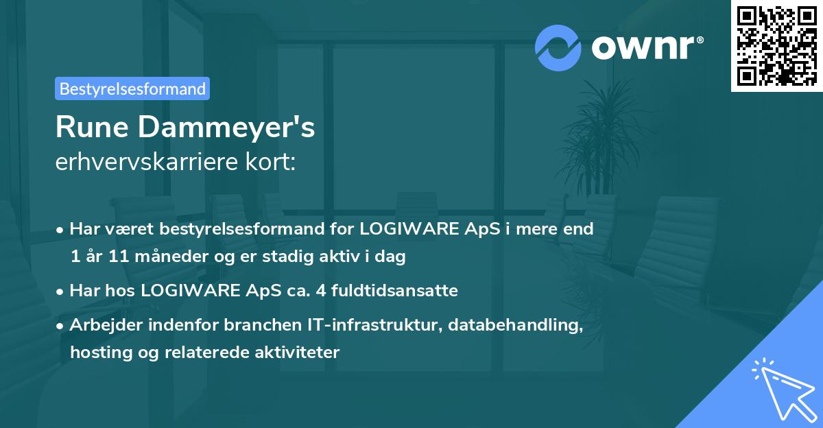 Rune Dammeyer's erhvervskarriere kort