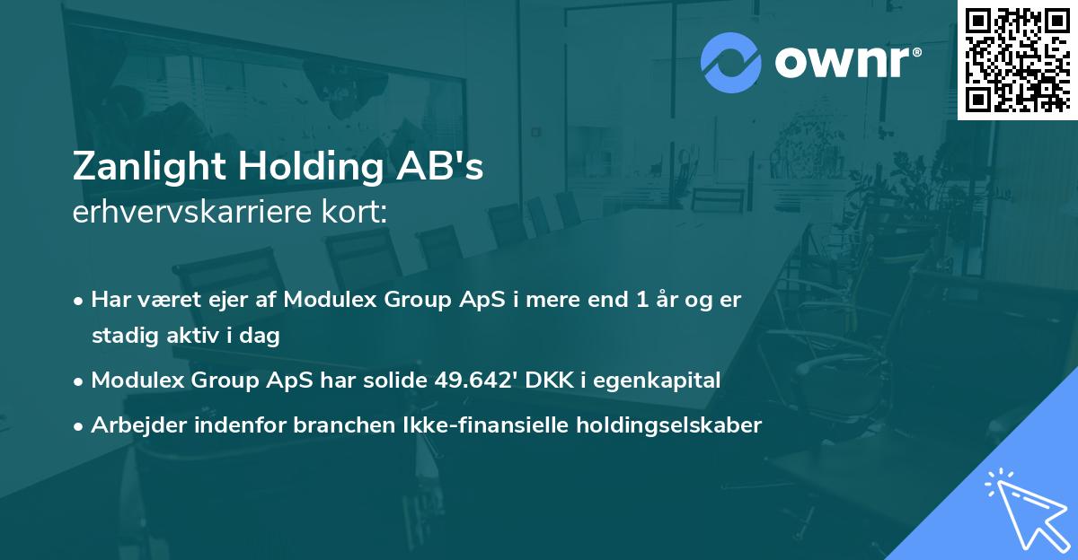 Zanlight Holding AB's erhvervskarriere kort