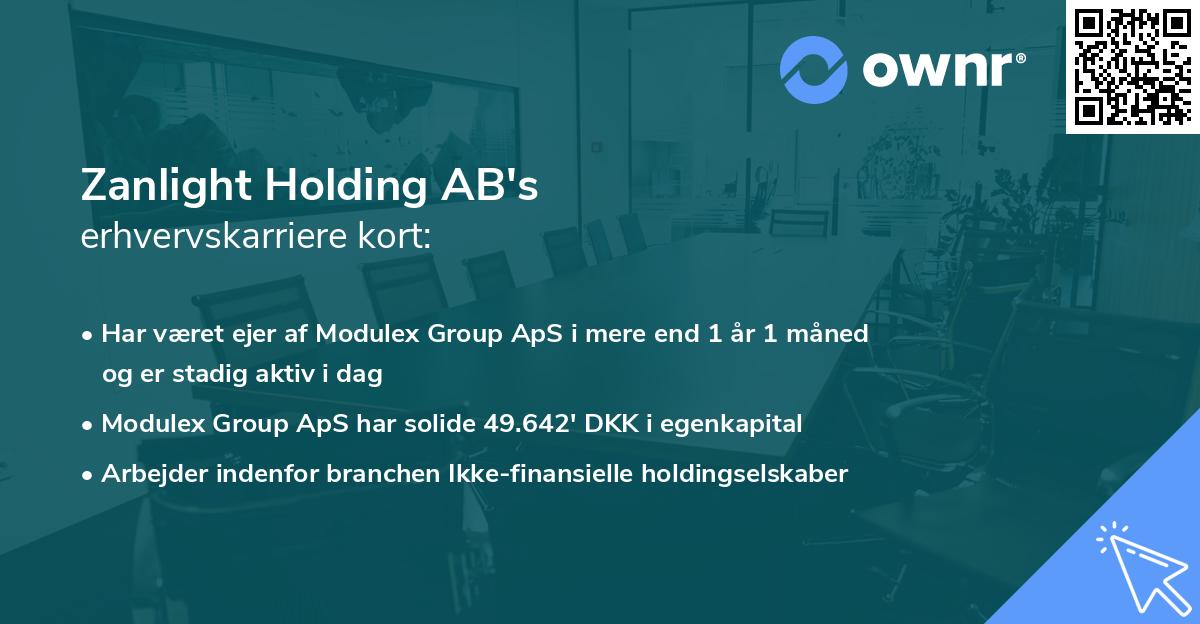 Zanlight Holding AB's erhvervskarriere kort
