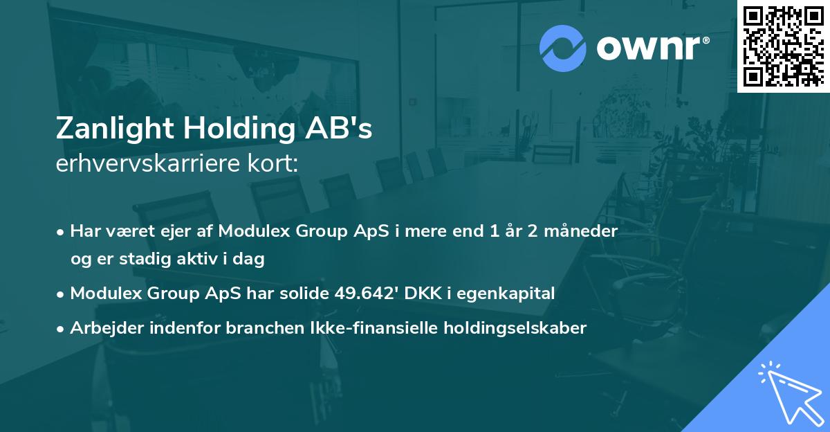 Zanlight Holding AB's erhvervskarriere kort