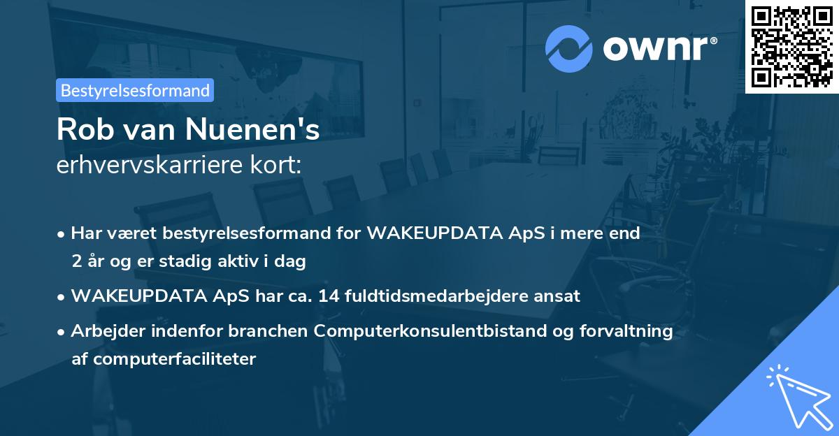 Rob van Nuenen's erhvervskarriere kort
