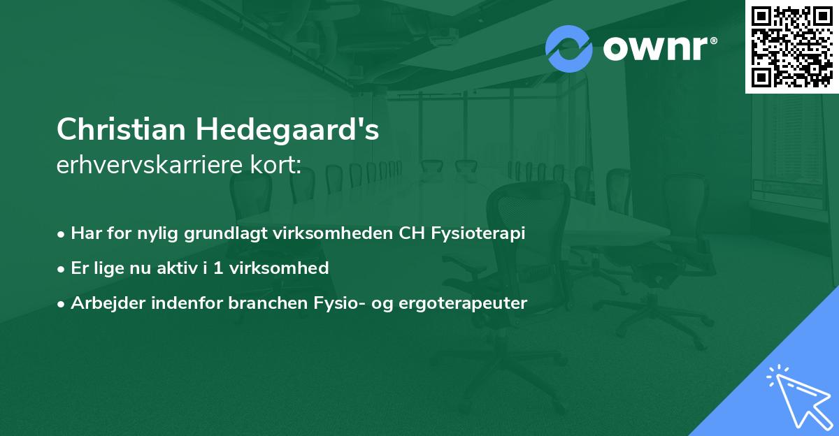 Christian Hedegaard's erhvervskarriere kort