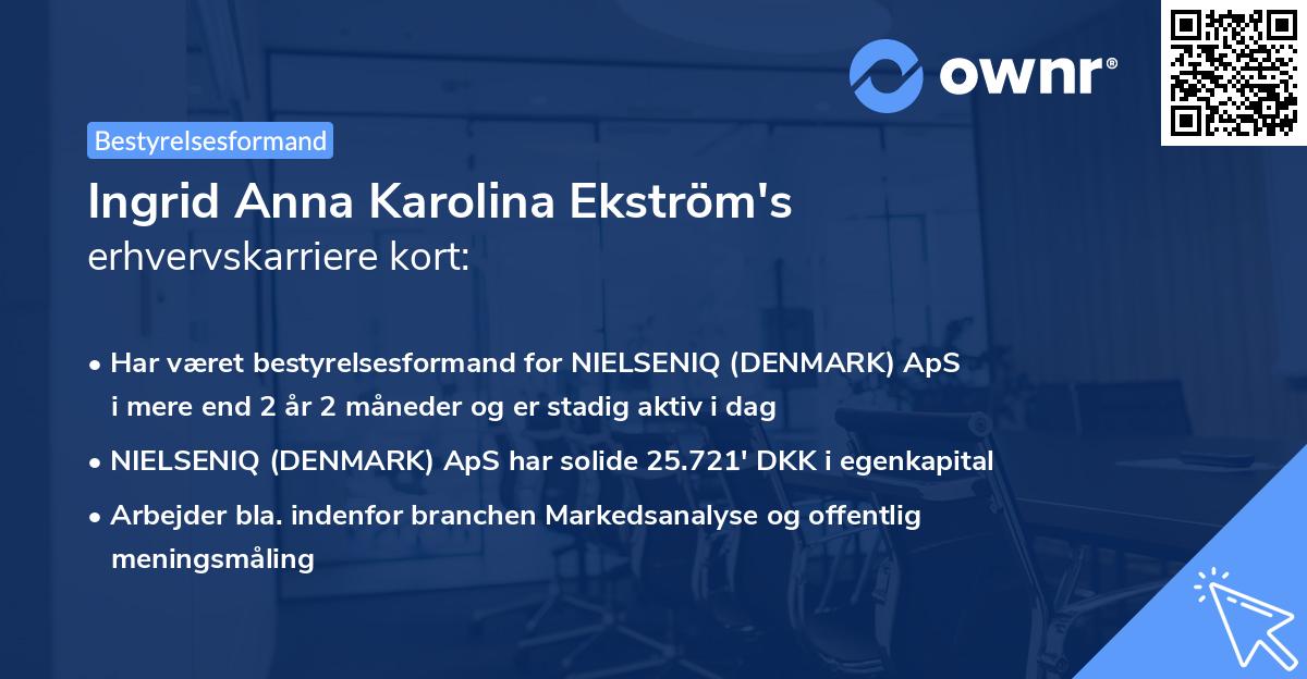 Ingrid Anna Karolina Ekström's erhvervskarriere kort