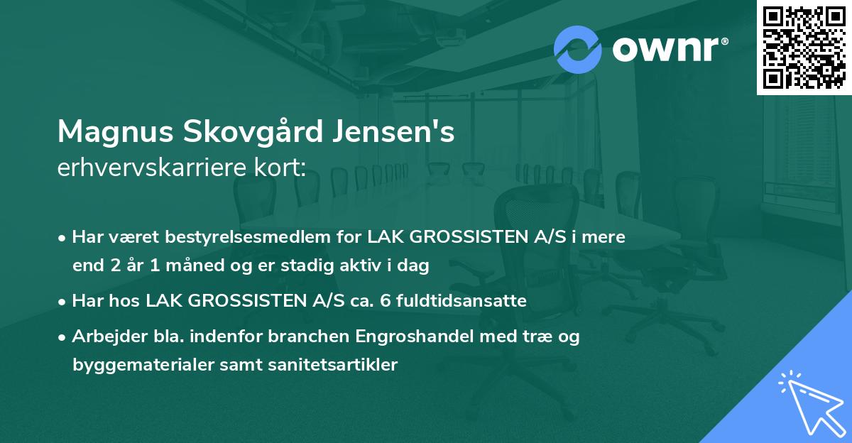 Magnus Skovgård Jensen's erhvervskarriere kort