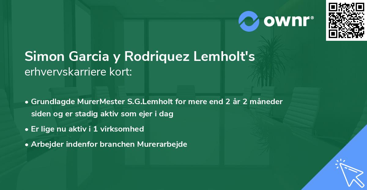 Simon Garcia y Rodriquez Lemholt's erhvervskarriere kort