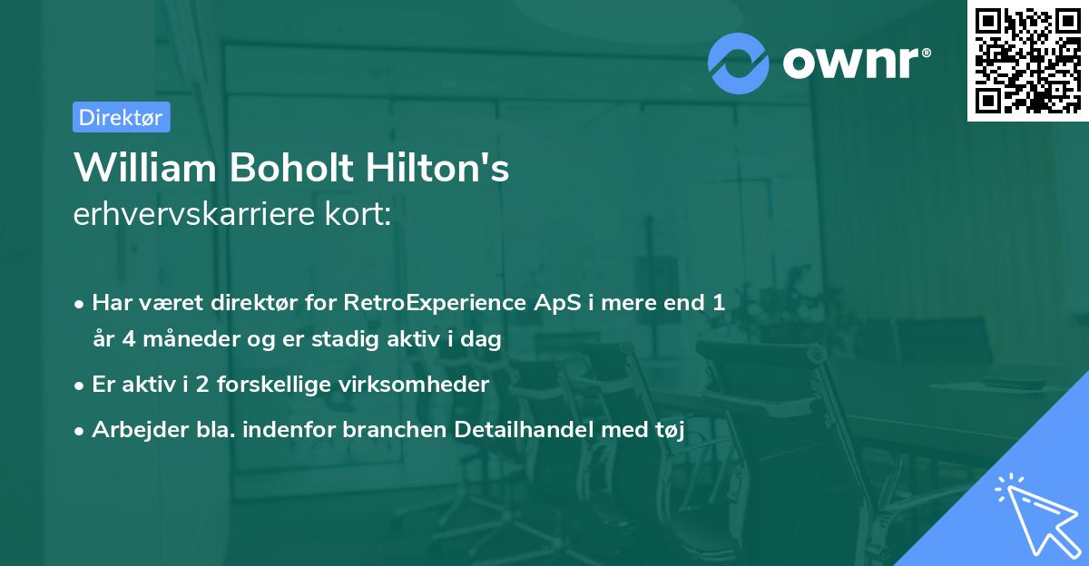 William Boholt Hilton's erhvervskarriere kort