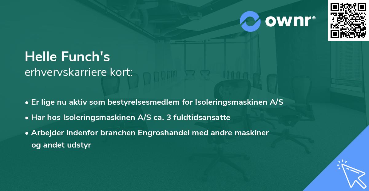 Helle Funch's erhvervskarriere kort