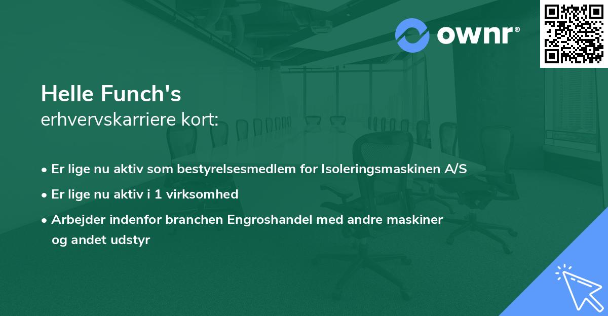 Helle Funch's erhvervskarriere kort