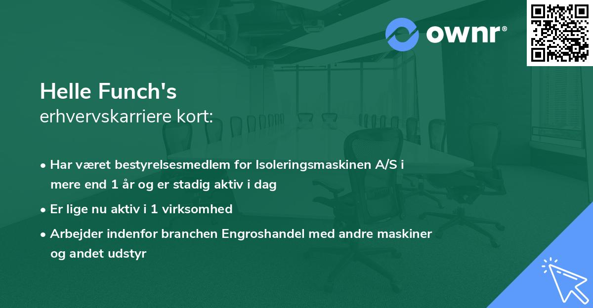 Helle Funch's erhvervskarriere kort