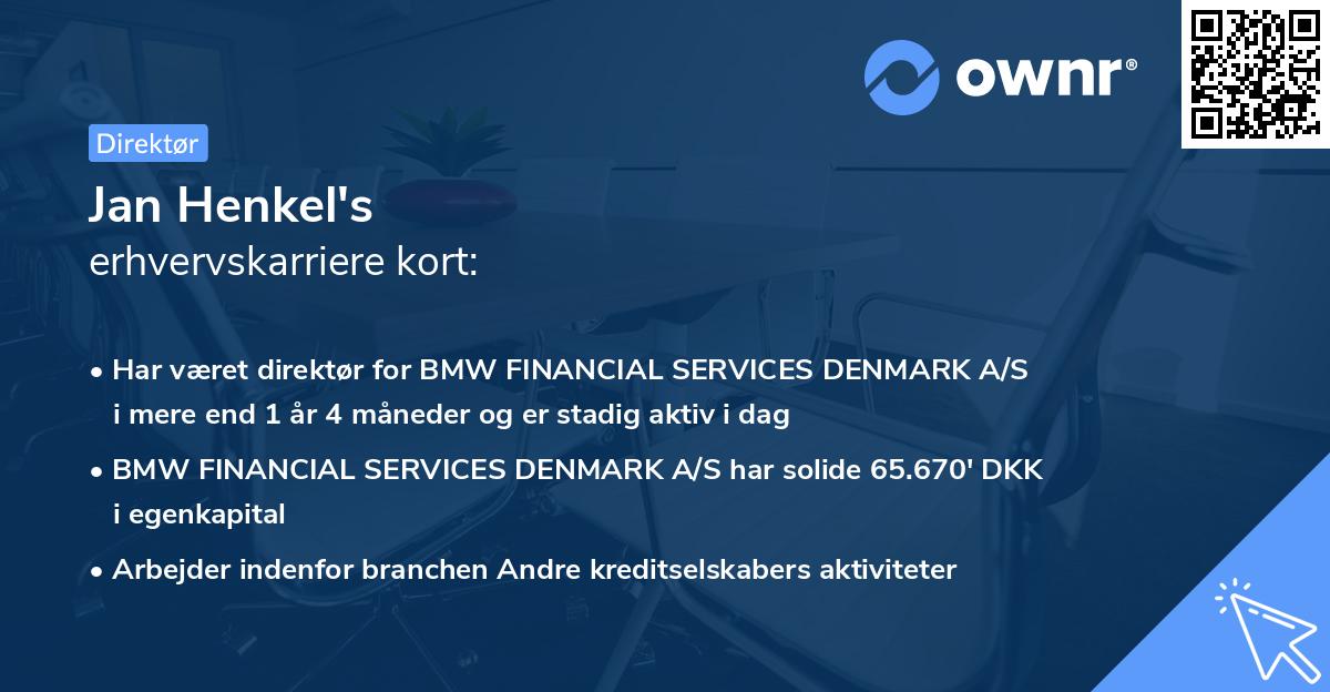 Jan Henkel's erhvervskarriere kort