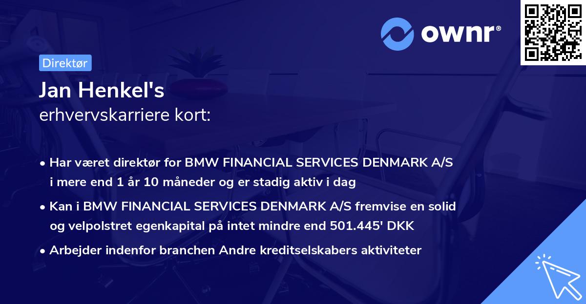 Jan Henkel's erhvervskarriere kort