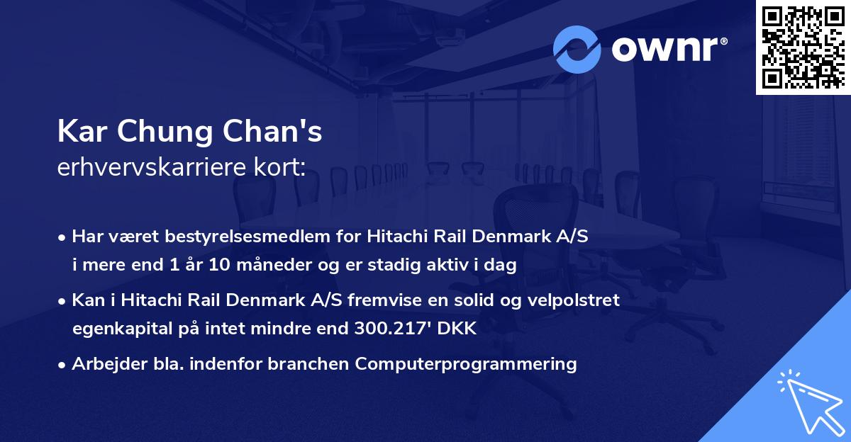 Kar Chung Chan's erhvervskarriere kort