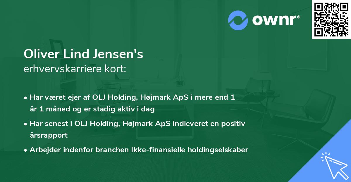 Oliver Lind Jensen's erhvervskarriere kort