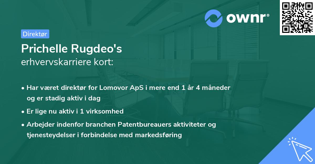 Prichelle Rugdeo's erhvervskarriere kort