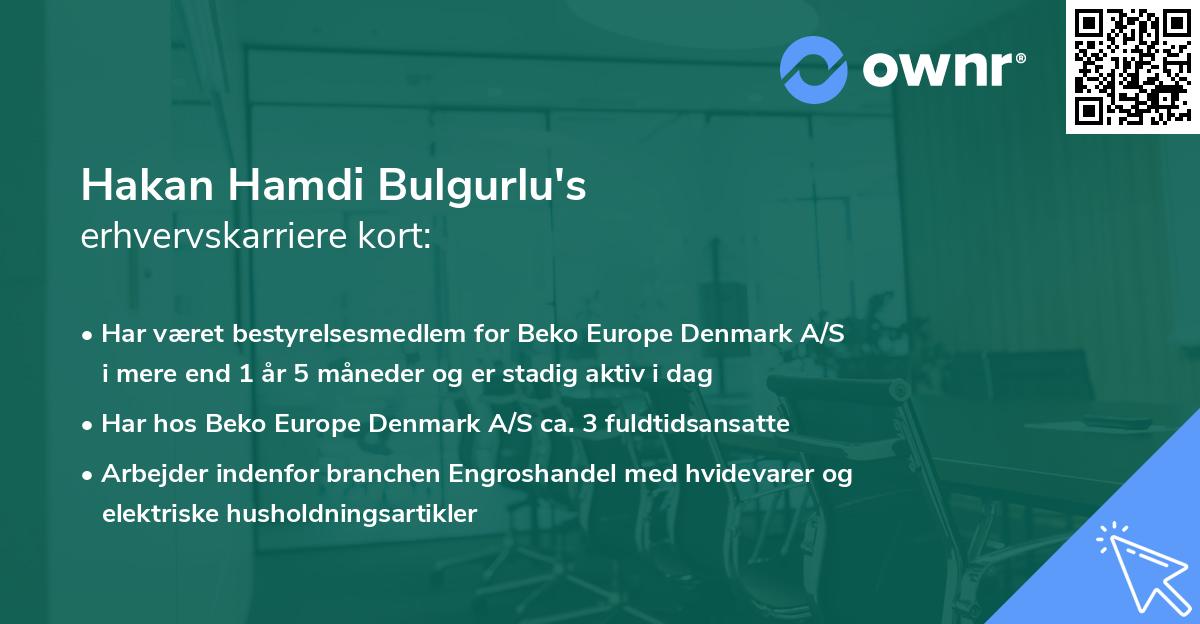 Hakan Hamdi Bulgurlu's erhvervskarriere kort