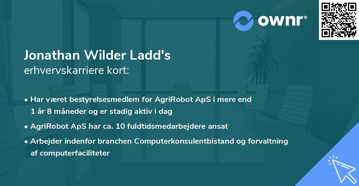 Jonathan Wilder Ladd's erhvervskarriere kort