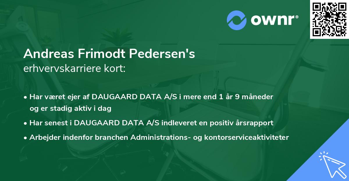 Andreas Frimodt Pedersen's erhvervskarriere kort