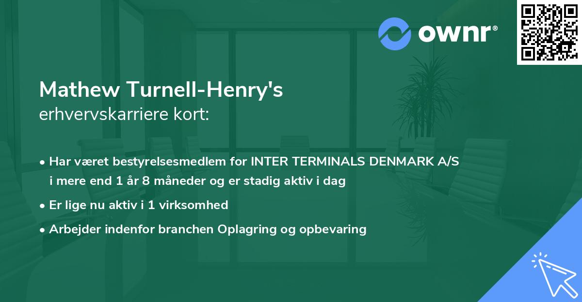 Mathew Turnell-Henry's erhvervskarriere kort