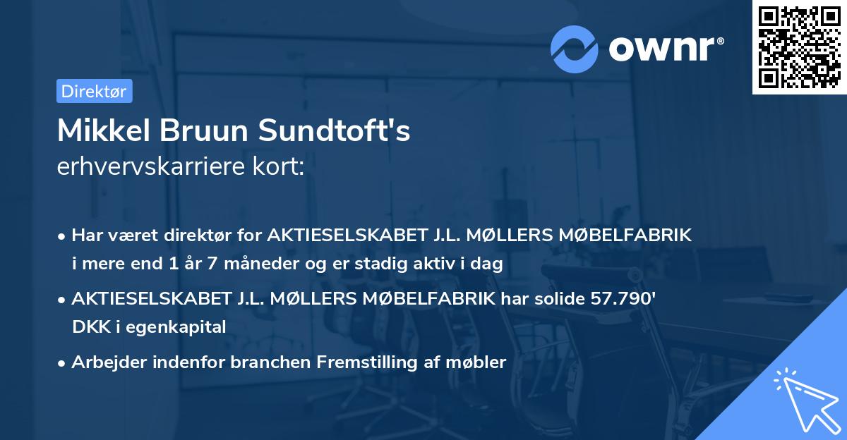 Mikkel Bruun Sundtoft's erhvervskarriere kort