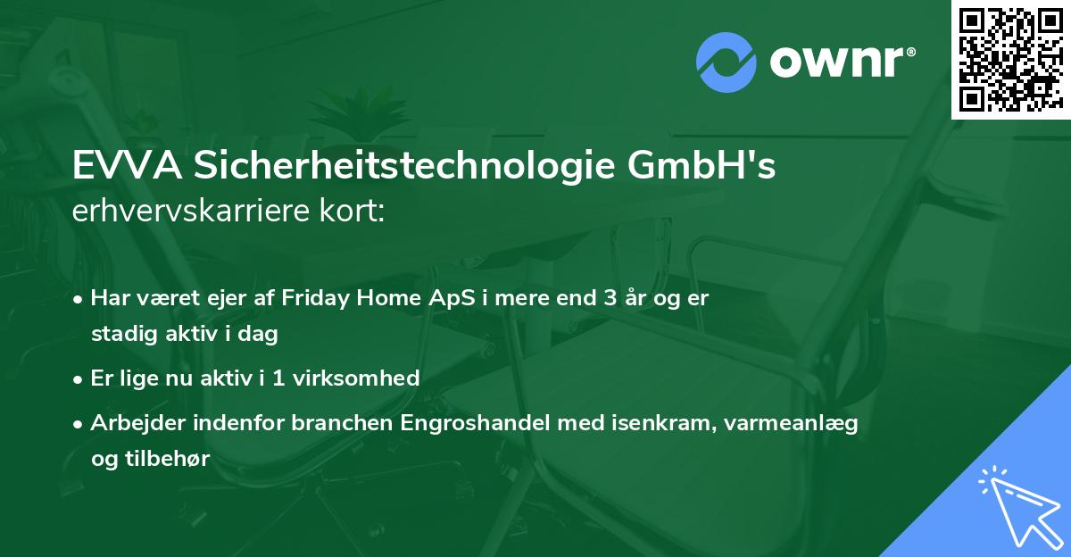 EVVA Sicherheitstechnologie GmbH's erhvervskarriere kort