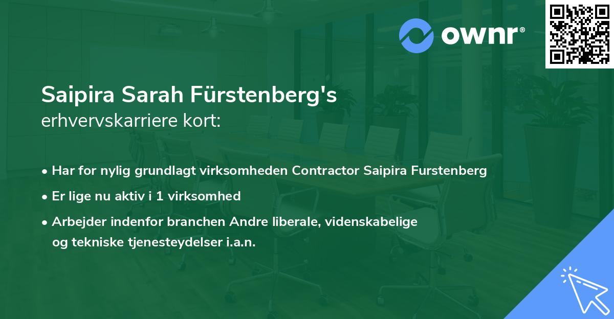 Saipira Sarah Fürstenberg's erhvervskarriere kort