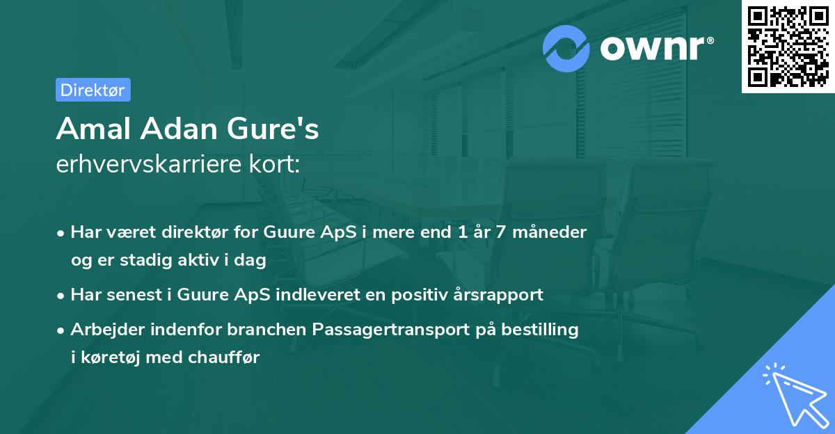 Amal Adan Gure's erhvervskarriere kort