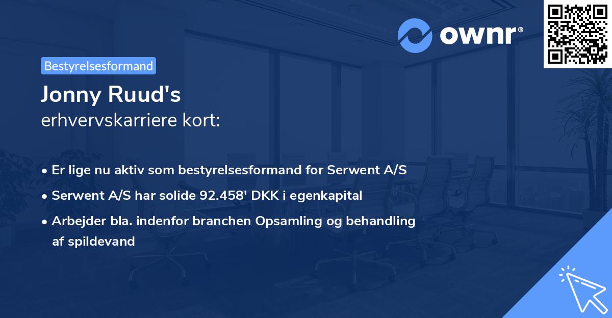Jonny Ruud's erhvervskarriere kort