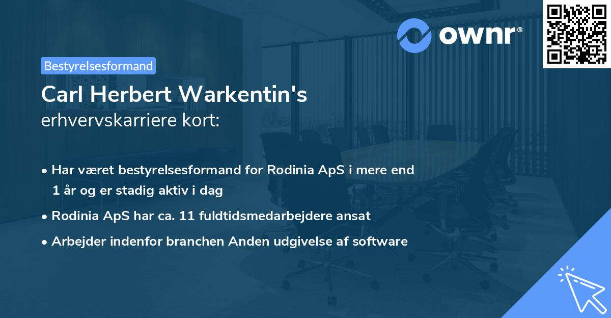 Carl Herbert Warkentin's erhvervskarriere kort