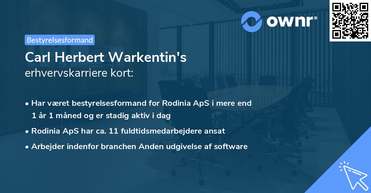 Carl Herbert Warkentin's erhvervskarriere kort