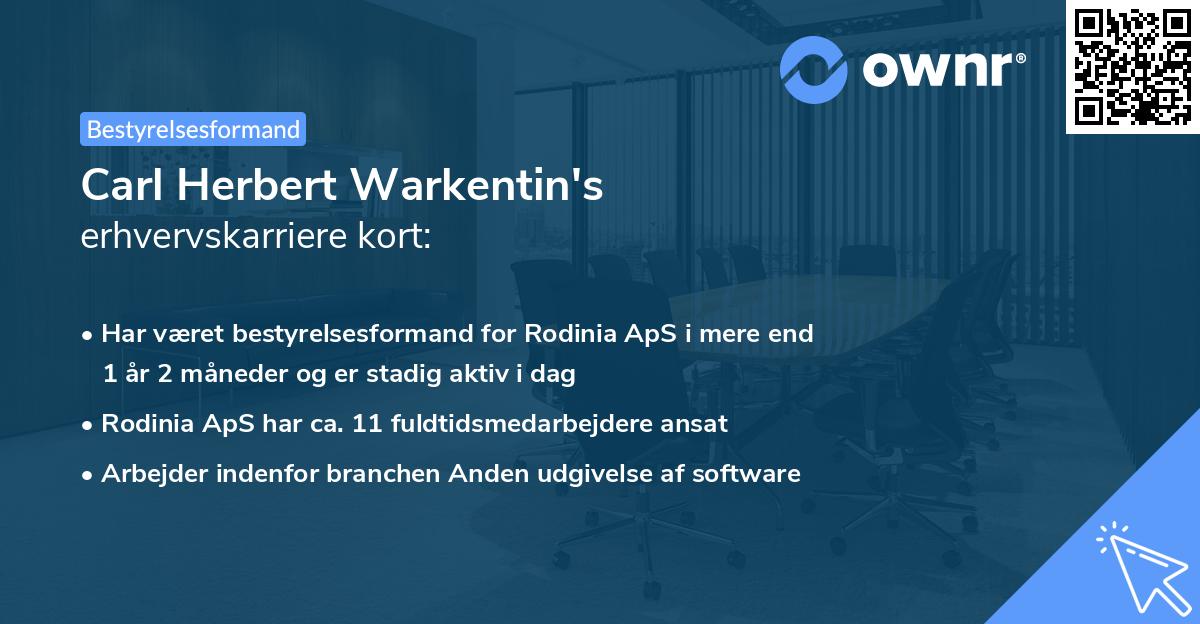 Carl Herbert Warkentin's erhvervskarriere kort