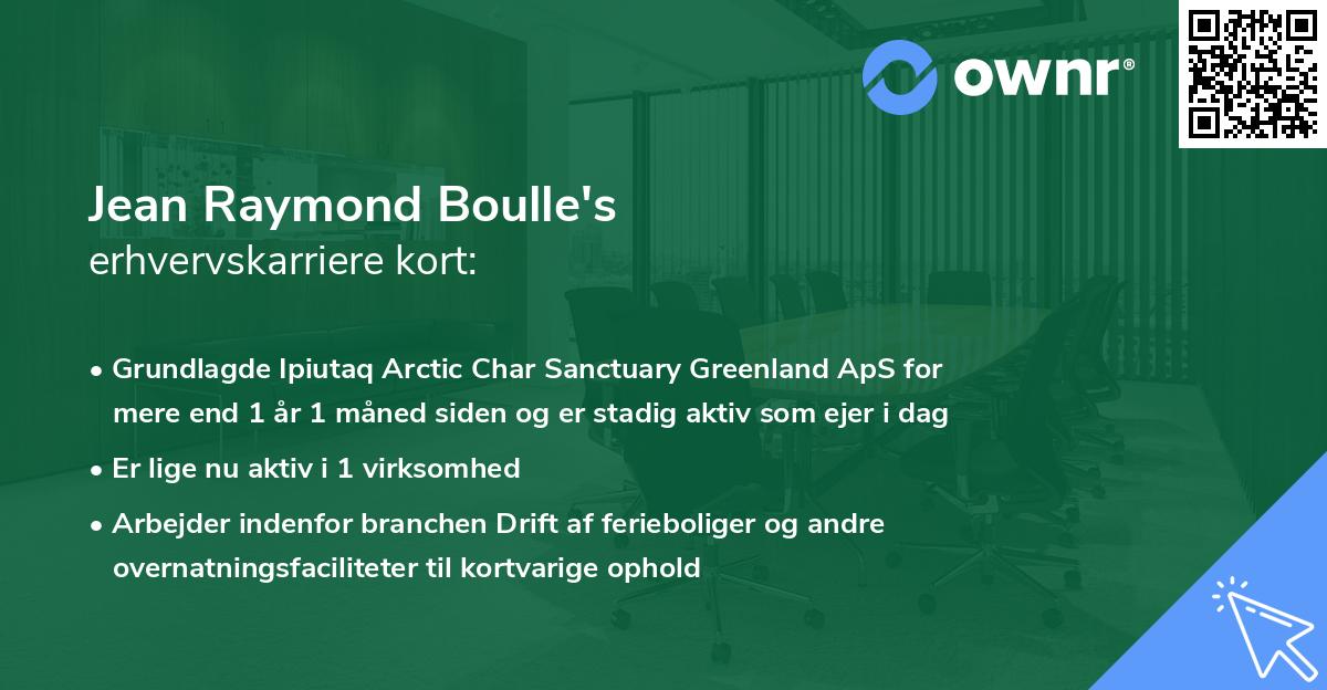 Jean Raymond Boulle's erhvervskarriere kort