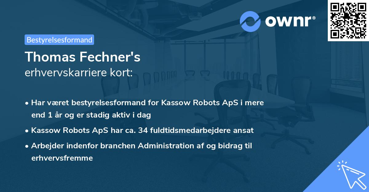 Thomas Fechner's erhvervskarriere kort