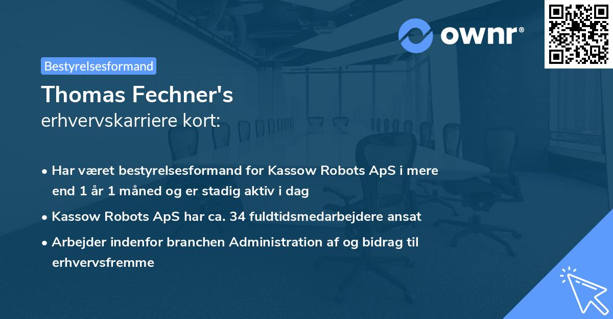 Thomas Fechner's erhvervskarriere kort